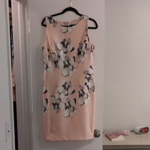 Floral Sleeveless Dress - Pink and Black